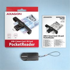 AXAGON CRE-SMPC, USB-C PocketReader čtečka kontaktních karet Smart card (eObčanka)