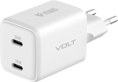 Yenkee GaN síťová nabíječka YAC G35D VOLT, 2x USB-C, 35W, bílá