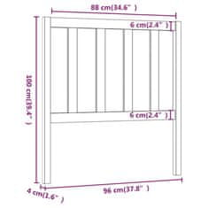 Vidaxl Čelo postele 96 x 4 x 100 cm masivní borovice