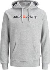 Jack&Jones Pánská mikina Regular Fit JJECORP 12137054 Light Grey Melange (Velikost S)