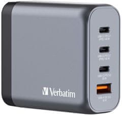 Verbatim cestovní adaptér GNC-140, GaN, 2xUSB-C PD 140W, USB-C PD 20W, USB-A QC