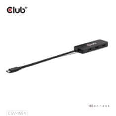 Club 3D hub MST USB-C na 3xHDMI, Single: 8K30Hz, Triple: 4K60Hz (CSV-1554)