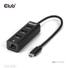 Club 3D Hub USB-C 3.2 na 3xUSB-A 3.2 + RJ45 1Gbps (CSV-1549)