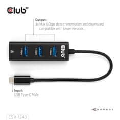 Club 3D Hub USB-C 3.2 na 3xUSB-A 3.2 + RJ45 1Gbps (CSV-1549)