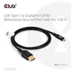 Club 3D Kabel USB-C na DisplayPort 2.1, 10K60Hz, DSC1.2, UHBR10, 1m (CAC-1559)