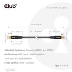 Club 3D Kabel USB-C na MiniDisplayPort 2.1, 8K30Hz, DSC1.2, UHBR10, 2m (CAC-1561)