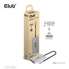 Club 3D Video hub Thunderbolt 3 na 2x DP, Dual 4K60Hz nebo Single 8K60Hz/4K120Hz (CSV-1586)