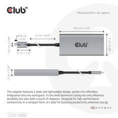 Club 3D Video hub Thunderbolt 3 na 2x DP, Dual 4K60Hz nebo Single 8K60Hz/4K120Hz (CSV-1586)