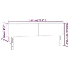 Vidaxl Čela postele 2 ks tmavě šedá 90 x 5 x 78/88 cm samet