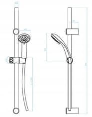 Kuchinox Sprchový set s tyčí 70 cm chrom