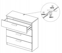 Intesi Komoda Tissa se 4 zásuvkami 80 cm dub craft/bílý lesk