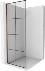 Mexen Mexen Kioto L Walk-in sprchová stěna 70x200 cm, černý vzor, růžové zlato 800-070-103-60-77 - MEXEN