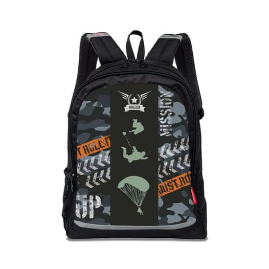 Nikidom Školní batoh Roller RUN Camo 26l, Černý