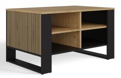 Topeshop Konferenční stolek LAWA Modern 4P Slim dub artisan/černý