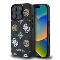 Guess Zadní kryt PU 4G Peony MagSafe pro iPhone 16 Pro Black