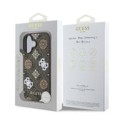 Guess Zadní kryt PU 4G Peony MagSafe pro iPhone 16 Brown