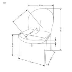 Halmar Moderní jídelní židle K507 krémová (1p=2szt)