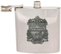 CurePink Hliníková placatka FC Liverpool: Znak (objem 180 ml|10 x 13 x 3 cm)