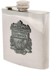 CurePink Hliníková placatka FC Liverpool: Znak (objem 180 ml|10 x 13 x 3 cm)