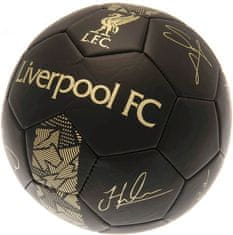 CurePink Fotbalový míč Liverpool FC: vzor Signature Gold PH (5)