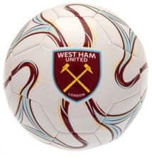 CurePink Fotbalový míč FC West Ham United: Vzor Cosmos White (velikost 5)