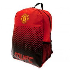 CurePink Batoh FC Manchester United: Fade (objem 17 litrů|30 x 40 x 14 cm) červený polyester