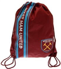 CurePink Batoh pytlík se šňůrkami West Ham United FC: Hammers London (40 x 33 cm) vínový polyester