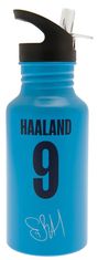 CurePink Hliníková láhev na pití FC Manchester City: Haaland 9 and Club Crest (objem 500 ml)