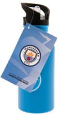 CurePink Hliníková láhev na pití FC Manchester City: Haaland 9 and Club Crest (objem 500 ml)