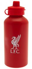 CurePink Hliníková láhev na pití FC Liverpool: Bílý Erb a Nápis (objem 500 ml)