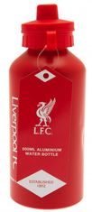 CurePink Hliníková láhev na pití FC Liverpool: Bílý Erb a Nápis (objem 500 ml)