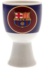 CurePink Miska a pohárek na vajíčko FC Barcelona: Bullseye (miska 14 x 7 cm|průměr 13 cm, stojánek - výška 8 cm) keramika