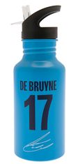 CurePink Hliníková láhev na pití FC Manchester City: Kevin De Bruyne 17 and Club Crest (objem 500 ml)