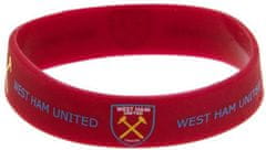 CurePink Silikonový náramek FC West Ham United: Znak (průměr 7 cm) červený