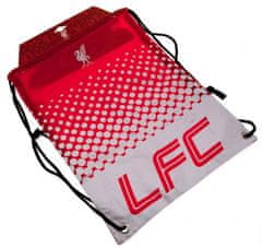 CurePink Batoh pytlík se šňůrkami gym bag FC Liverpool: Fade (33 x 44 cm|objem 14,5 l) červený polyester