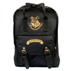 CurePink Multifunkční batoh Harry Potter: Erb Bradavic - Hogwarts (objem 9 litrů|27 x 35 x 10 cm) černý polyester