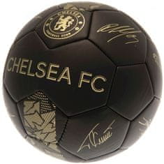 CurePink Fotbalový míč Chelsea FC: vzor Signature Gold PH (5)