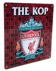 CurePink Cedule na zeď FC Liverpool: The Kop (23 x 25 cm)