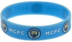 CurePink Silikonový náramek FC Manchester City (průměr 7 cm) modrý