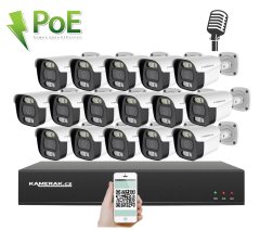 KAMERAK.cz 4K PoE IP 16 kamerový set XM-1614D 8MPx, mikrofon