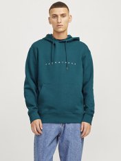 Jack&Jones Pánská mikina JJESTAR Relaxed Fit 12233972 Deep Teal (Velikost S)