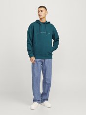 Jack&Jones Pánská mikina JJESTAR Relaxed Fit 12233972 Deep Teal (Velikost S)