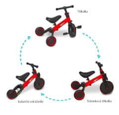ATAN Dětská multifunční tříkolka 3v1 červená KABH1794