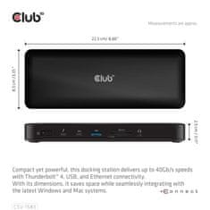 Club 3D Dokovací stanice 16v1 ThunderBolt 4, (2xThunderbolt, 3xDP, 2xHDMI, 3xUSB, RJ45, SD-TF Karta, 1xUSB-C, 150W PD) (CSV-1583)