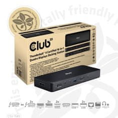 Club 3D Dokovací stanice 16v1 ThunderBolt 4, (2xThunderbolt, 3xDP, 2xHDMI, 3xUSB, RJ45, SD-TF Karta, 1xUSB-C, 150W PD) (CSV-1583)