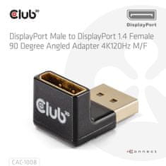 Club 3D Adaptér DisplayPort na DisplayPort 1.4, 4K120Hz, 8K30Hz, 90° (CAC-1008)