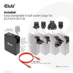 Club 3D cestovní nabíječka 240W GaN technologie, 4xUSB-C, PPS + PD 3.1 Support (CAC-1918)