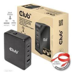 Club 3D cestovní nabíječka 240W GaN technologie, 4xUSB-C, PPS + PD 3.1 Support (CAC-1918)