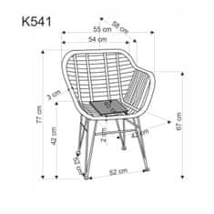 Intesi Židle Pavarisa přírodní/popelově šedá