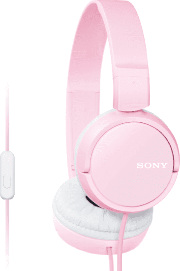 Sony headset náhlavní MDRZX110AP/ sluchátka drátová + mikrofon/ 3,5mm jack/ citlivost 98 dB/mW/ růžová